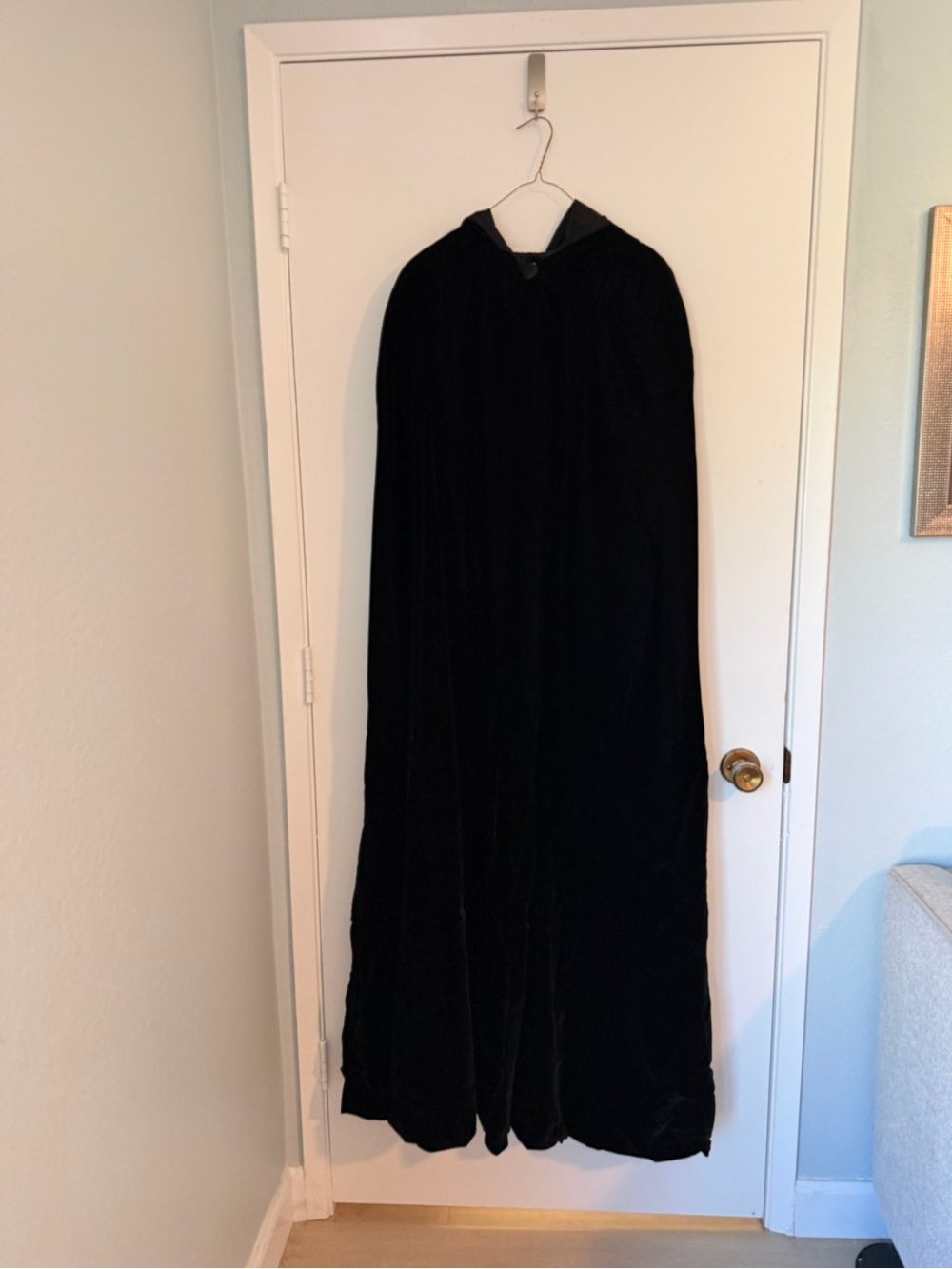 Lord & Taylor Black Hooded Velvet Cape